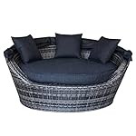 OUTLIV. Los Angeles Loungeinsel Polyrattan Schwarz-Grau