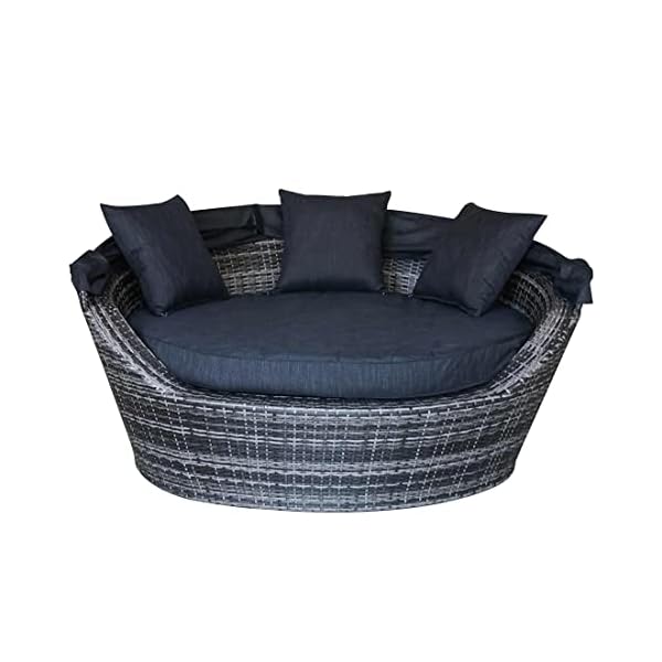 OUTLIV. Los Angeles Loungeinsel Polyrattan Schwarz-Grau