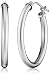10k White Gold Hoop Earrings, (0.9" Diameter)