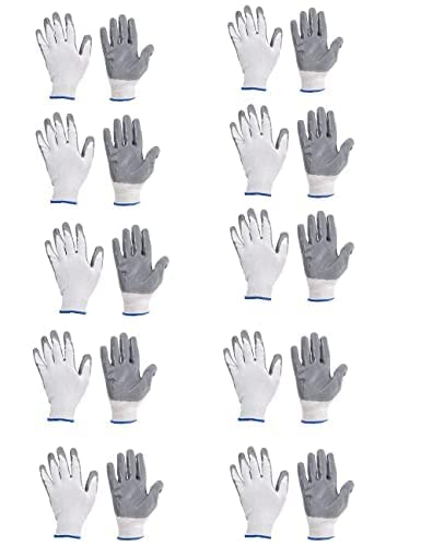 Themujtaba Nylon Safety Hand Gloves,Anti Cut,Cut Resistance,Industrial,Agriculture,Hand Glove (Pack Of 10 Pair) (B0CJKXCBFW) Amazon Price History, Amazon Price Tracker
