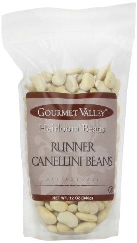 Gourmet Valley Heirloom Beans Runner Canellini Beans, 12-Ounce Pouches (Pack of 6)