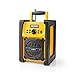 Nedis Job Site FM Radio with Bluetooth, IPX5 Water Resistant Portable Heavy Duty Speaker with AUX In, 20 Presets & Carry Handle, Battery or Mains Powered - Yellow
