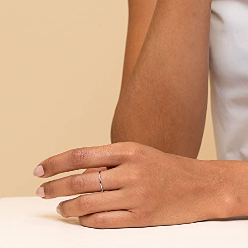 Nokmit 3Pcs 1Mm Thin Silver Rings For Women Girls Cute Stacking Stackable Stainless Steel Ring Plain Thumb Pinky Band Non Tarnish Comfort Fit Size 5 To 10 (9) #TOP2