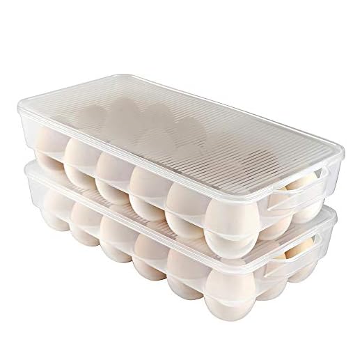 Eslite Covered Egg Holder,Egg Storage for Refrigerator,Fits 18 Eggs,Pack of 2