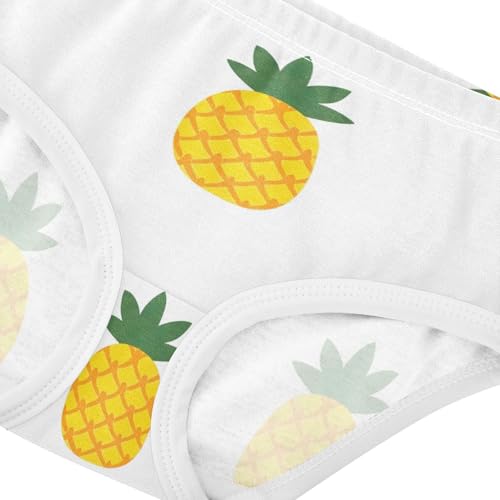 Girls Underwear Toddlers 2t Cotton Cute Panties Girl Fun Briefs Undies Kids Yellow Pineapples White4