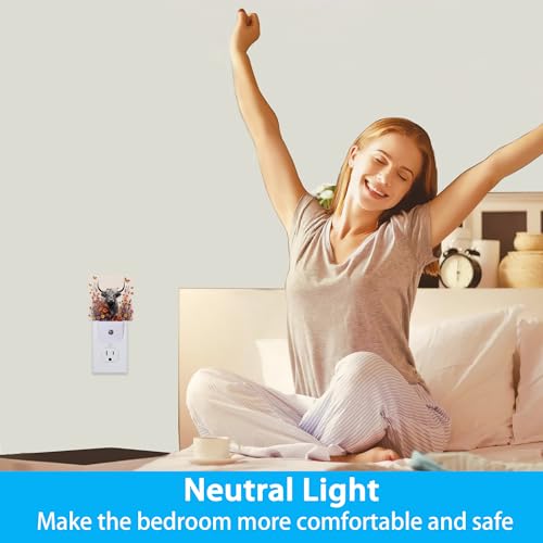 Image of Highland Cow Night Light,Daisy Flower Night Lights Plug into Wall Dusk to Dawn Sensor Lamp for Women Men,Led Lights for Stairway /Hallway /Bedroom