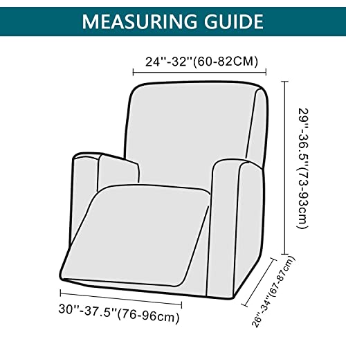 Granbest Rhombus Jacquard Recliner Chair Cover With Side Pocket Thick Couch Slipcover Furniture Protector With Elastic Bottom (Recliner, Beige) #TOP4