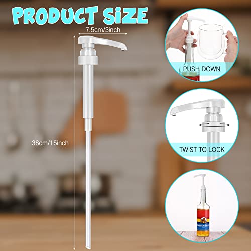 Image of Zopeal 8 Pieces Coffee Syrup Pump Dispenser Fits 750ml /25.4oz Bottles, Skinny Syrup Pump for Coffee Flavoring, Creamers, Caramel, Beverages, Kitchen Cafe Bar Drinking Mixes Food Dispenser(White)
