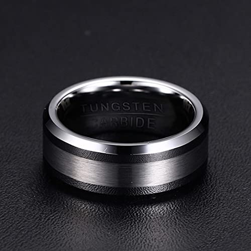 Bague en tungstène anti-rayures brossée, anneaux 2PCS durables - 5