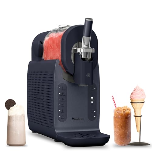 Moulinex Freezi, Heladera, Prepara helados y bebidas heladas al momento, 5 programas automáticos, Silenciosa, 8 raciones, Programa aclarado automático, Azul, MJ8024F0