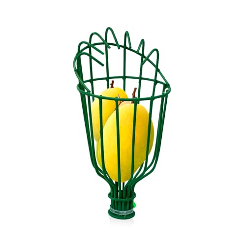 Image of Urban Plant Mango Plucker | Metal Fruit Picker Head | Green | Without Sponge | Attaches to Any 1-Inch Pole | Rust-Proof Powder-Coated Iron (Pole Not Included)
