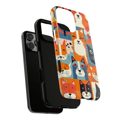 Coque chat coloré iPhone 16 Pro Max robuste brillante antichoc - 3