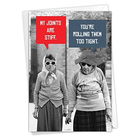 NobleWorks - Hilarious Birthday Greeting Card with 5 x 7 Inch Envelope (1 Card) Bday Stiff Joints C5680BDG Cover