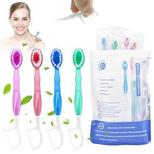Set di 12 mini spazzolini da denti 5 in 1