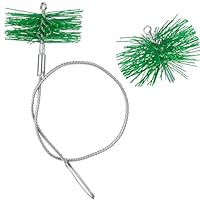 Perthlin 2 Stück Kaminbesen mit 1 Schubstange, Ø 16 cm Ofenrohrbürste Kunststoff Kaminbesen Schornsteinbesen 1 m Edelstahl Flexstange Kaminrohr Reinigungsbürste Bürste für Kamin Schornstein Ofen