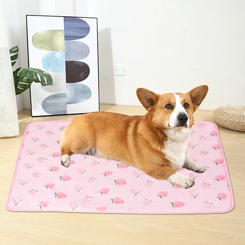 Tapis de refroidissement pour chat lavable en machine rose M - 7