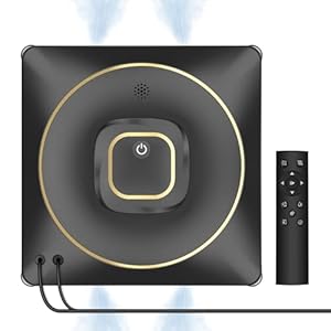 Jemyths Fensterputzroboter, Vier Düsen Ultraschall Sprühfunktion, 120ml Tank, Fensterreiniger Elektrisch mit 3500 Pa Saugkraft, 4 Reinigungsmodi für Innen oder Außen Hochhausfenster