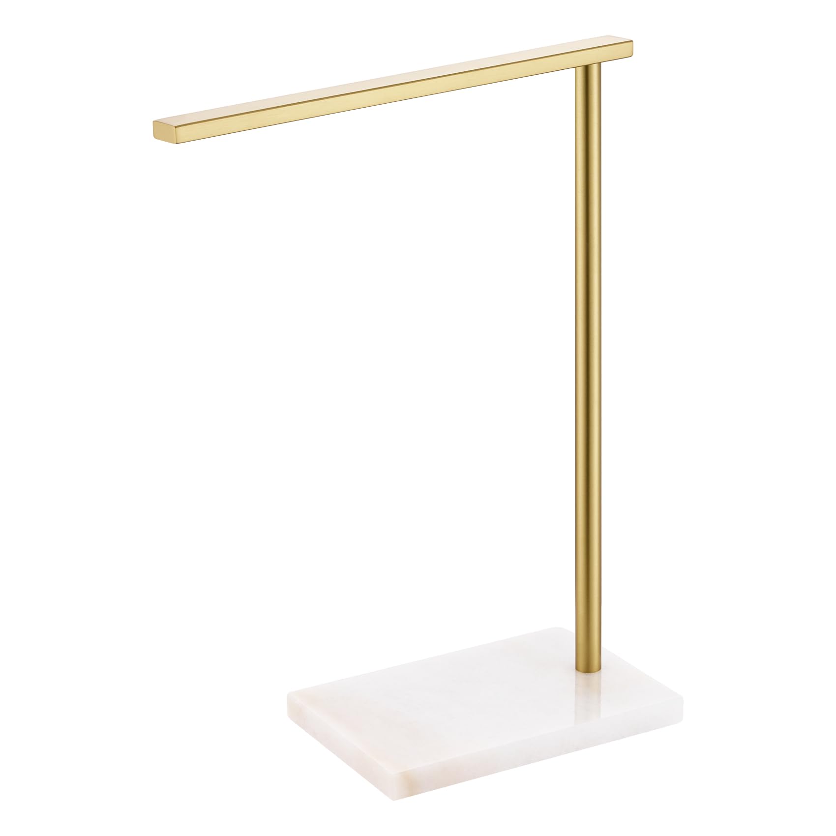 Photo 1 of **MISSING HARDWARE**
AONEON Hand Towel Bar for Bathroom Vanity Countertop 1-Tier Towel Holder Free Stand with Heavy Marble Base Thicken Steady, Gold Stainless Steel AN7002GD