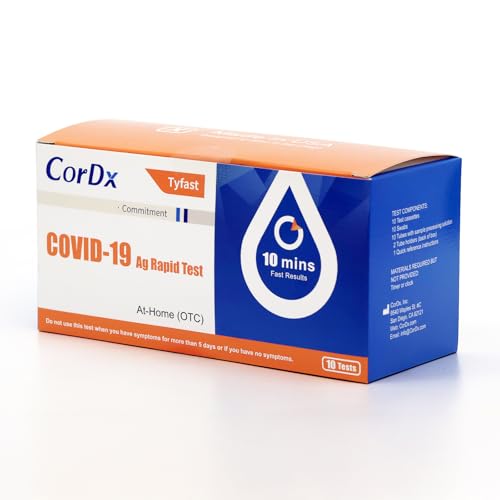 CorDx TyFast at-Home COVID-19 Antigen Rapid Test Kit 10-Pack