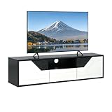 Askelierg TV Lowboard Stehend 120cm, Fernsehschrank mit 2 Türen & Schubladen, TV Unterschrank mit Kabelmanagement, TV Sideboard Wohnzimmer, 120 x 30 x 30 cm