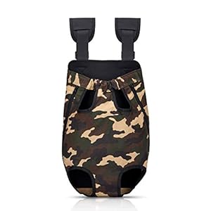 Bwiv Rucksack für klein Hunde Atmungsaktiv Leicht Rucksäcke Haustier Faltbar Brust Tragetasche Hunderucksack bis 9kg Hundetasche mit Reißverschluss Puppy Bag Outdoor Wandern Camouflage L