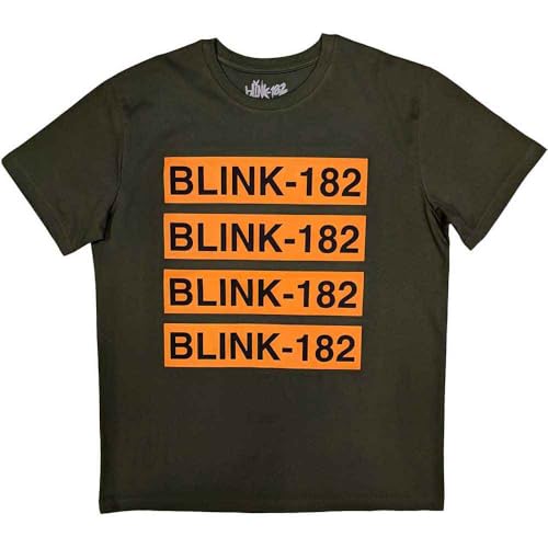 Image of Blink-182 Log Repeat Official Tee T-Shirt Mens Unisex (XX-Large) Green