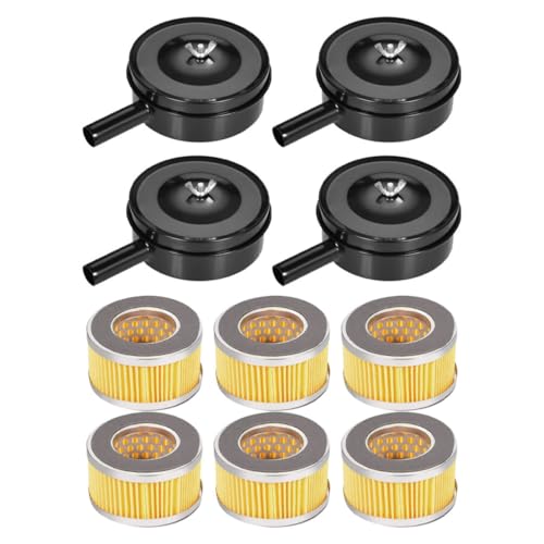 Silenciador de compresor de aire de pistón, juego de 4 piezas con 6 filtros de repuesto 20mm