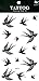 NipitShop 1 Sheet Temporary Small Black Bird Tattoos Fake Waterproof Removable Bodys Art Tattoo