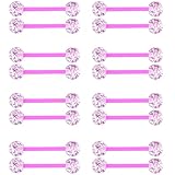 SREFGAS Juego de piercings de barra para mujeres y hombres, acrílico hipoalergénico de 14 g, joyería larga para pezón, kit de barras de piercing flexibles, joyería para el cuerpo, 16 piezas, Acrílico