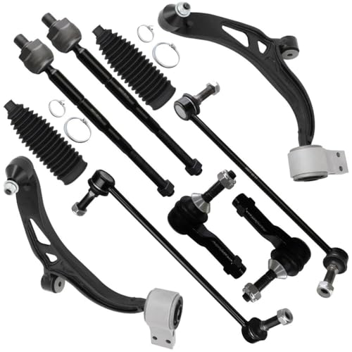 SCITOO 10pcs Front Suspension Kit Lower Control Arm And Ball Joint Tie Rod End w/Boot Sway Bar End Link Replacement for 2011-2019 for Ford Explorer 2013-2019 for Ford Police Interceptor Utility