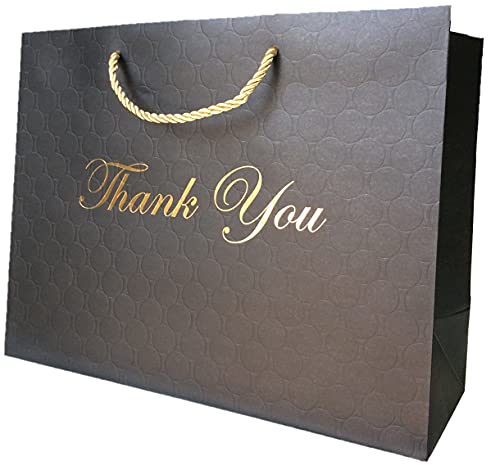 Large Black Thank You Bags 12 Pcs L…