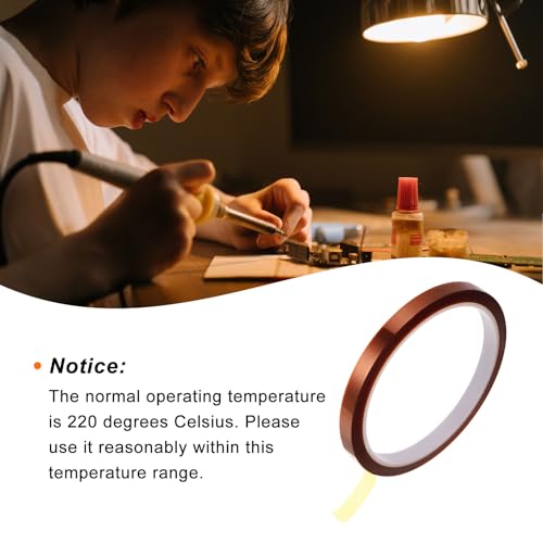 Image of HARFINGTON 4 Rolls Heat Tape High Temperature Heat Resistant Tape 8mmx33m(108ft) Sublimation Thermal Heat Transfer Tape for Sublimation Press No Residue, Yellow