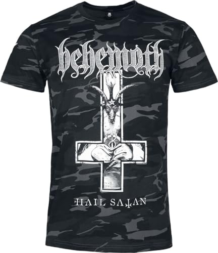 Behemoth - Camouflage/Flecktarn T-Shirt - Hail Satan - The Unholy Trinity Tour 2025 - M - für Männer - Größe M - black camo  - Lizenziertes