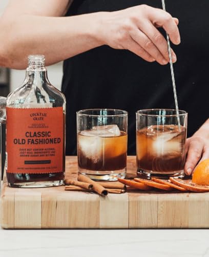 Cocktail Crate Old Fashioned Drink Mixer | Makes 51 Cocktails | Award-Winning Craft Mixer for Classic Old Fashioned - Premium Syrup Handcrafted with Aromatic Bitters & Demerara Sugar | 12.7oz