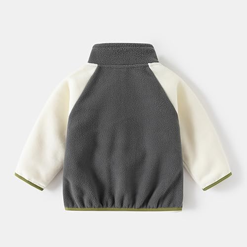 EnJoCho Girls Boys Fall And Winter Double Fleece Thickened Warm Shaker Jacket Girls Coat 5t (Dark Gray, 5-6 Years)2