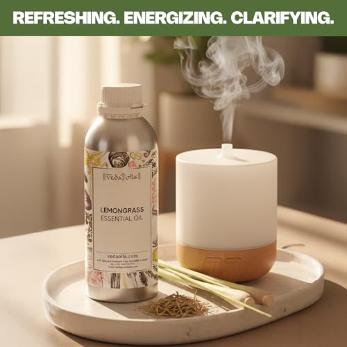 Image of VedaOils Lemongrass Essential Oil 100ml | 100% Pure, Natural & Undiluted Aroma Oil | Strong & Long-Lasting Fragrance for Diffuser, Home, Office, Candles & Aromatherapy
