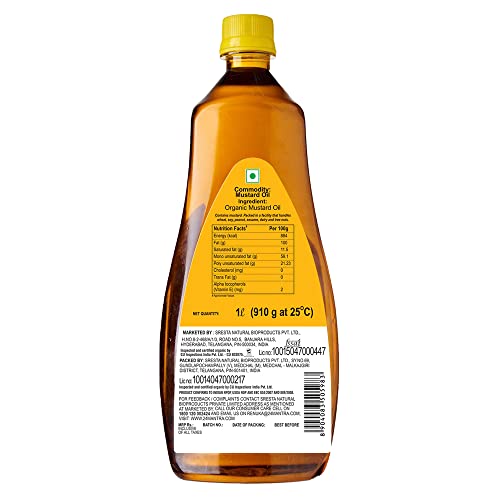 Image of 24 Mantra Organic Unrefined Mustard Oil /Sarson Oil /Avanune - 1 L | Pack of 2 | 100% Organic | Chemical Free & Pesticides Free | Double Filtered | Expeller Pressed
