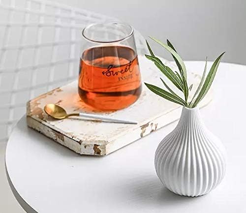 Joseph's - Small White Ceramic Vase Set, Great for Decorating Kitchen, Office or Living Room Home Decor, Small vase Set, White vase