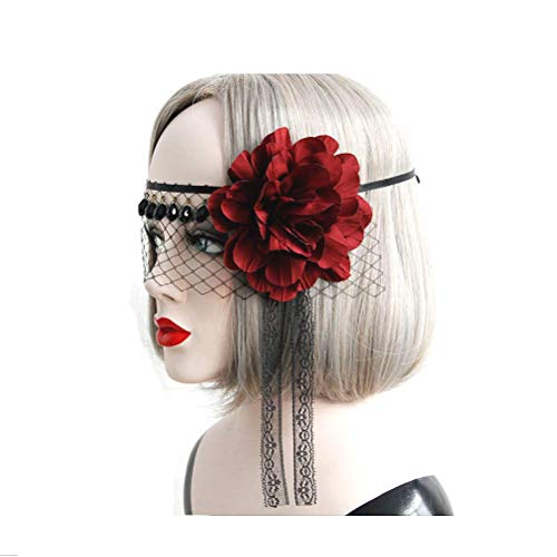 Cathercing Halloween Sexy Headband for Women Eye Mask with Veil Headband Girls Vampire Costume Headpiece Hair Accessories for Festivals Cosplay Ball Prom Party - Image 3
