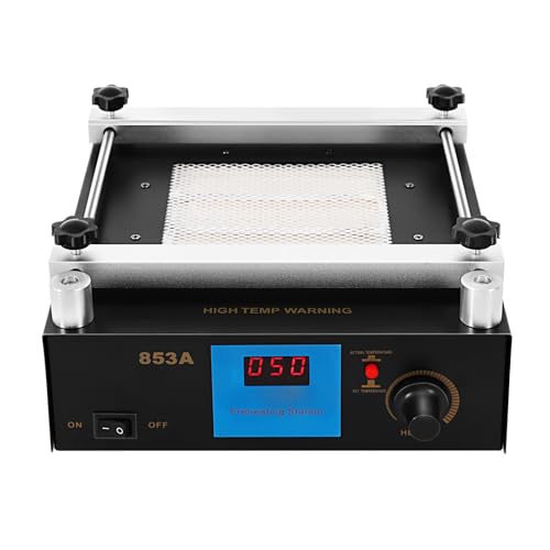 853A 110V 450W SMD BGA Rework Station Preheating Oven Station Hot Plate, Infrared Electronic Preheater, Digital IR PCB Preheater Preheating Oven Welder Soldering For Motherboard Rework Repair