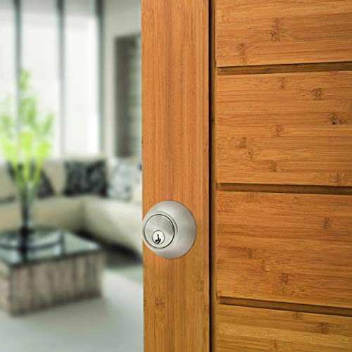 Gobrico 5 Pack Satin Nickel Keyed-Alike Single Cylinder Deadbolts Keyed On One Side Door Locksets With Same Key #TOP2