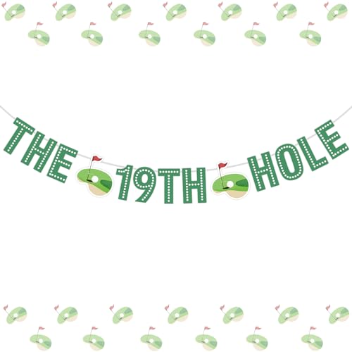 Kreat4Joy Golf Birthday Party Decorations Banner, 19Th Birthday Decorations The 19Th Hole Golf Banner Golf Themed Birthday Banner For Sport Theme 19 Year Old Birthday Decorations