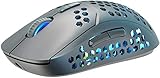 LED Wireless Mouse Game 2.4G Lightweight Honeycomb Shell Rechargeable Luminous Wireless Mouse for PC, 3 DPI up to 2400, 7-Color Free Breathing lamp for sub Receiver Computer (Matte Black)