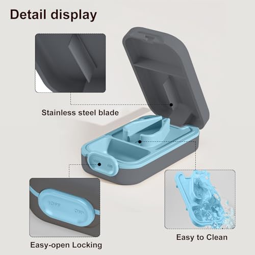 Image of Pill Cutter | Pill Splitter for Small or Large Pills | Design in The USA| Cuts Vitamins |- Adjustable Splitter+ V-Shape Holder & Detachable Pad, Easy to Clean, Safe for Seniors, Kids, Pets-gray