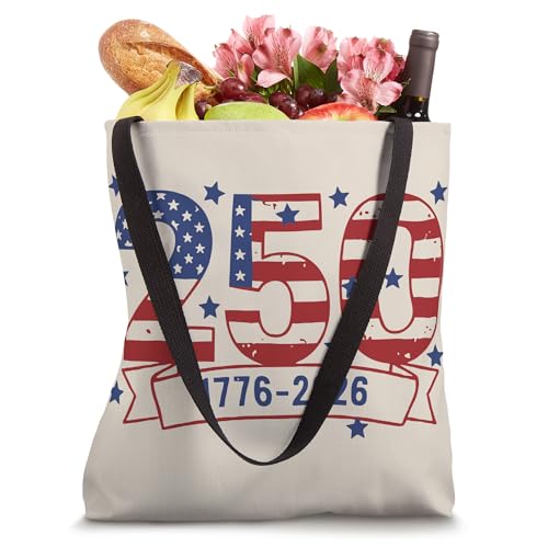 Bolsa tote patriótica de EE.UU. para el 250.o aniversario (1776-2026), bandera estadounidense, 4 de julio miniatura 4