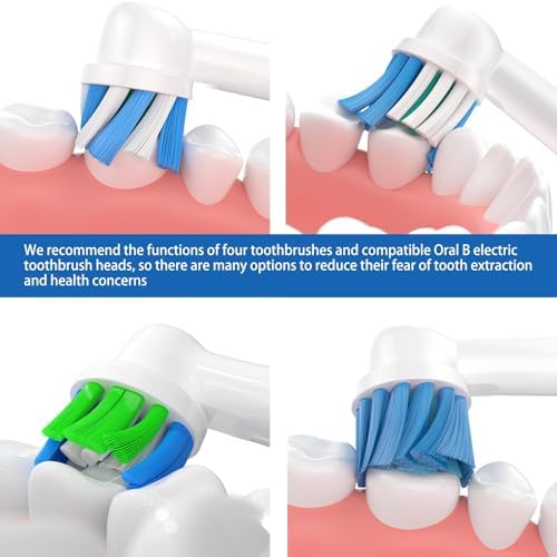 AOBAMA Replacement Toothbrush Heads Compatible with Oral B Electric Toothbrush Braun,12pcs White Toothbrush Heads Refill for 3professional,3Sensitive,3professional PRO,3Cross, Medium and Soft - 1