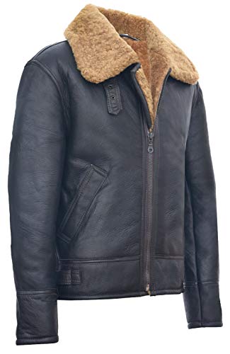 Men's B3 'Air Force' Real Shearling Sheepskin Aviator Pilot Flying Jacket2