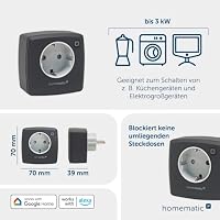 Homematic IP Schaltsteckdose, anthrazit – Ansicht 3