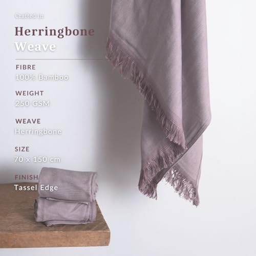 Image of 100% Bamboo Large Bath Towel | Buttery Soft, Ultra-Absorbent, Lightweight, Anti-Microbial, Hypoallergenic, Quick Dry | Suitable for Daily use, Travel, Gym, Swimming (Plum)