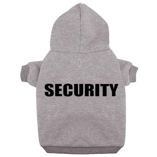Izefia Hunde Kapuzenpulli Security Rdc Pet Bekleidung Hunde Shirt Wärmer Pullover Baumwoll Jackett Mantel Kleiner Hund Mittlerer Hund Grau M